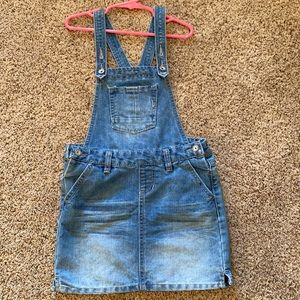 Girls denim overall dress